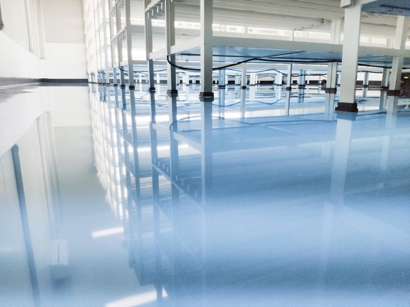 Commercial Epoxy Floor with Decorative Flakes